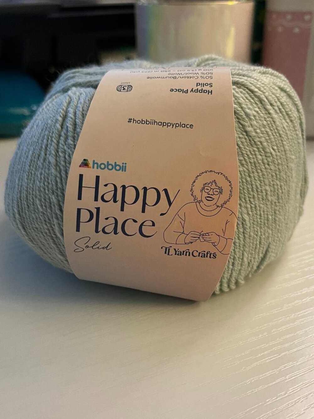 HOBBII Happy Place Solid Yarn #09 Matcha - 1 ball